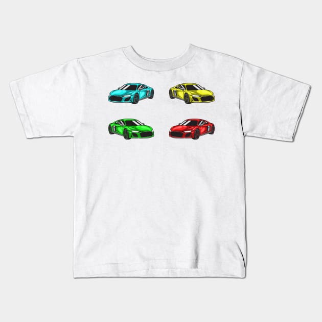 Germany Car - R8 X4 Kids T-Shirt by Car_Designer